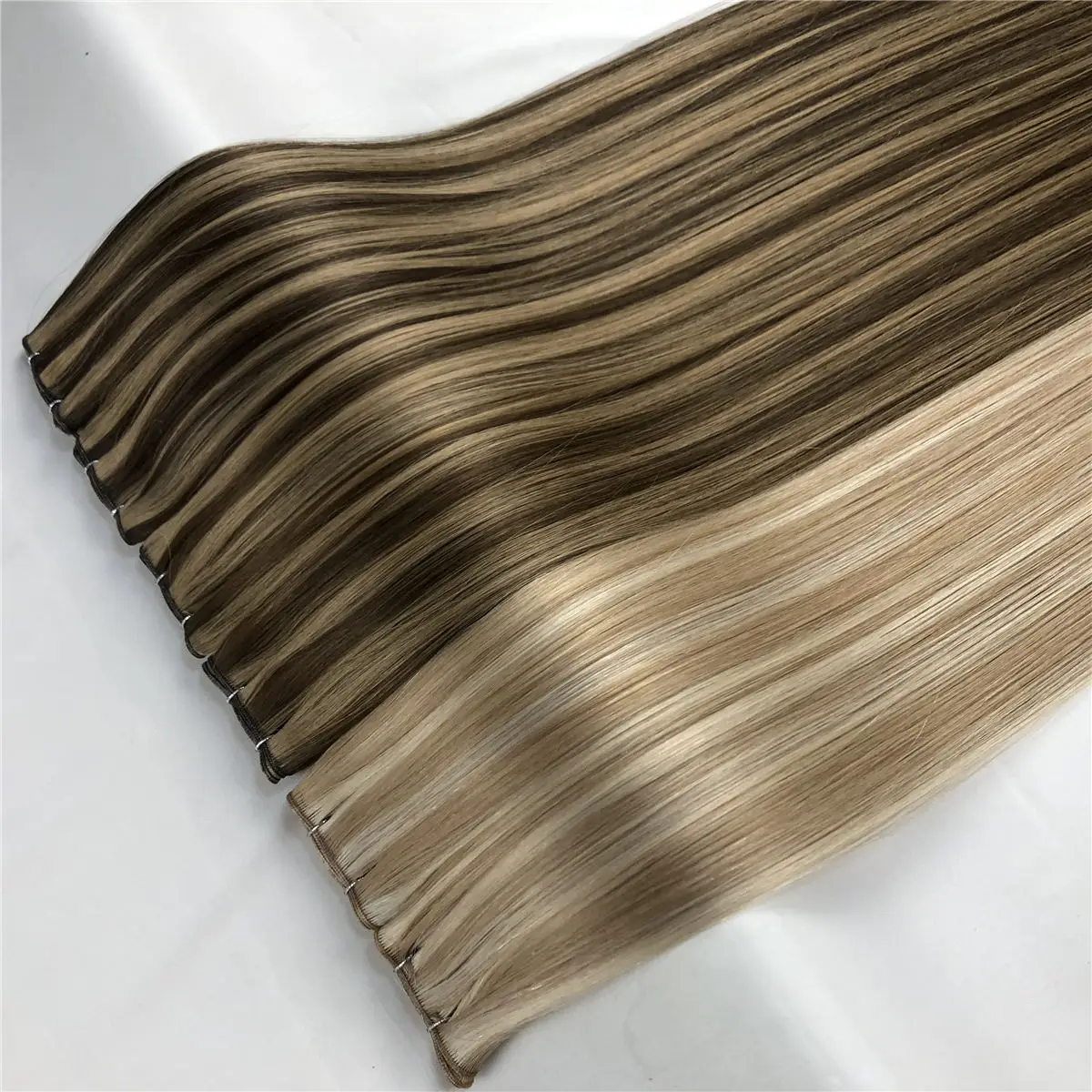 Plucharm Hair Professional Hair Factory 100% Virgin Full Cuticle Intact Human Hair Genius Weft Extensions 100 grams Double Drawn