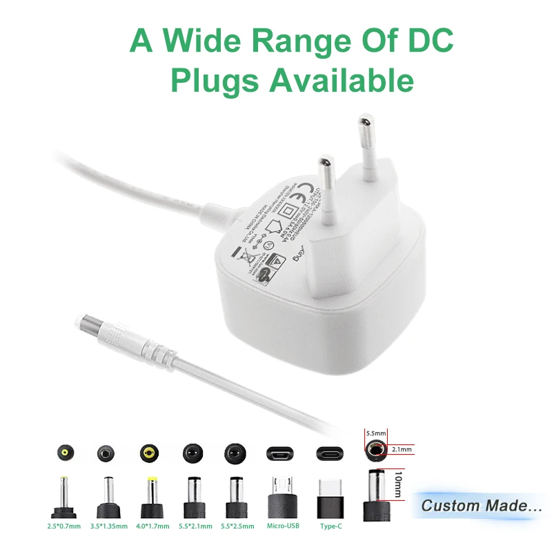 Белый адаптер питания переменного тока DC 9v 1.5a 1 12 V 1A 2.5v Micro USB для автоматической воды домашних животных