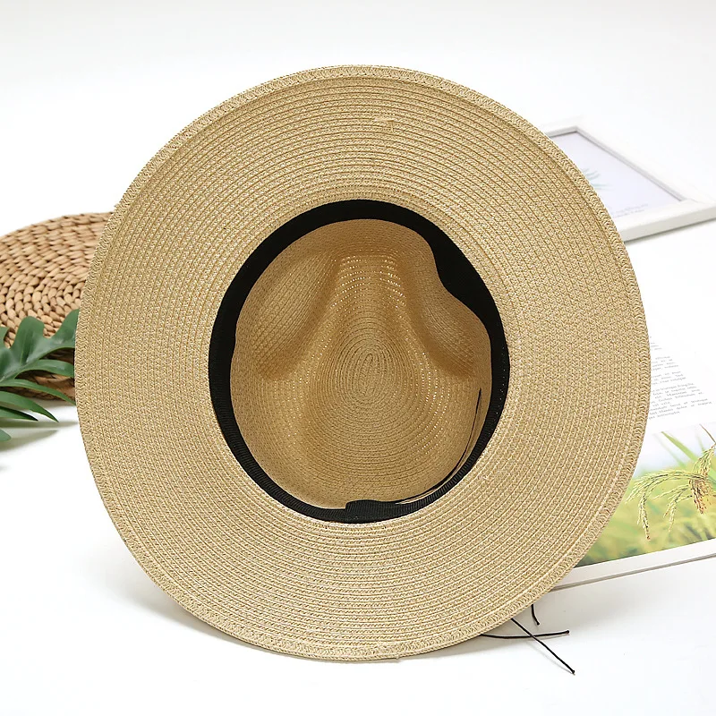 Wholesale beach straw hat large panama paper hat summer sunshade ladies buy high fashion straw travel visor hat
