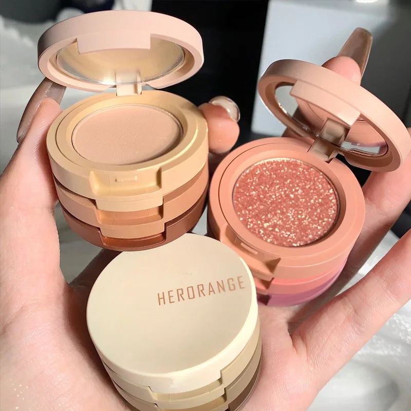 wholesale shimmer eye shadow single custom logo glitter chameleon eyeshadow dark brown single eyeshadow