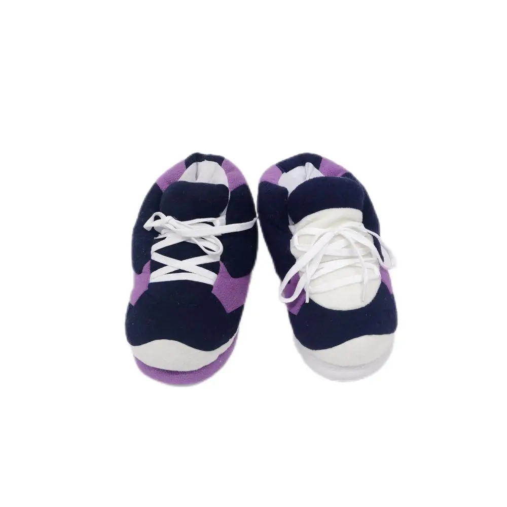 Hot Closed Toe Unisex Polar Fleece Navy Blue Indoor Outdoor Warm Football Shoes Sneaker Slippers