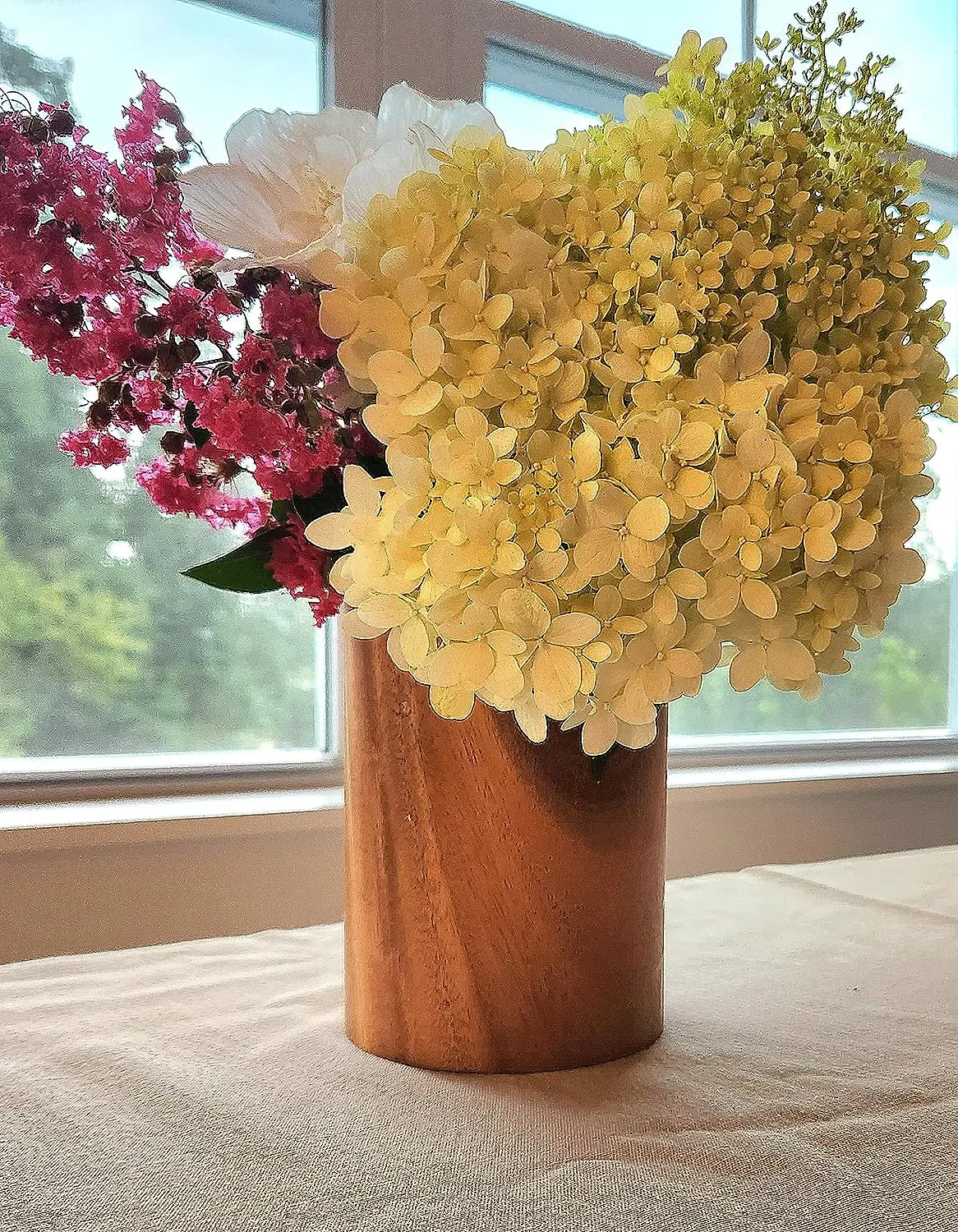 Houselin Acacia Wooden Utensils Organizer Cooking Tools Storage Acacia Wood Utensils Holder for Kitchen Countertop