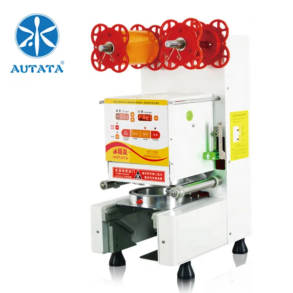 Autata Commercial Automatic Milk Tea Shop Sealing Machine Soybean Milk Juice Plastic Cup Sealing Machine Equipment