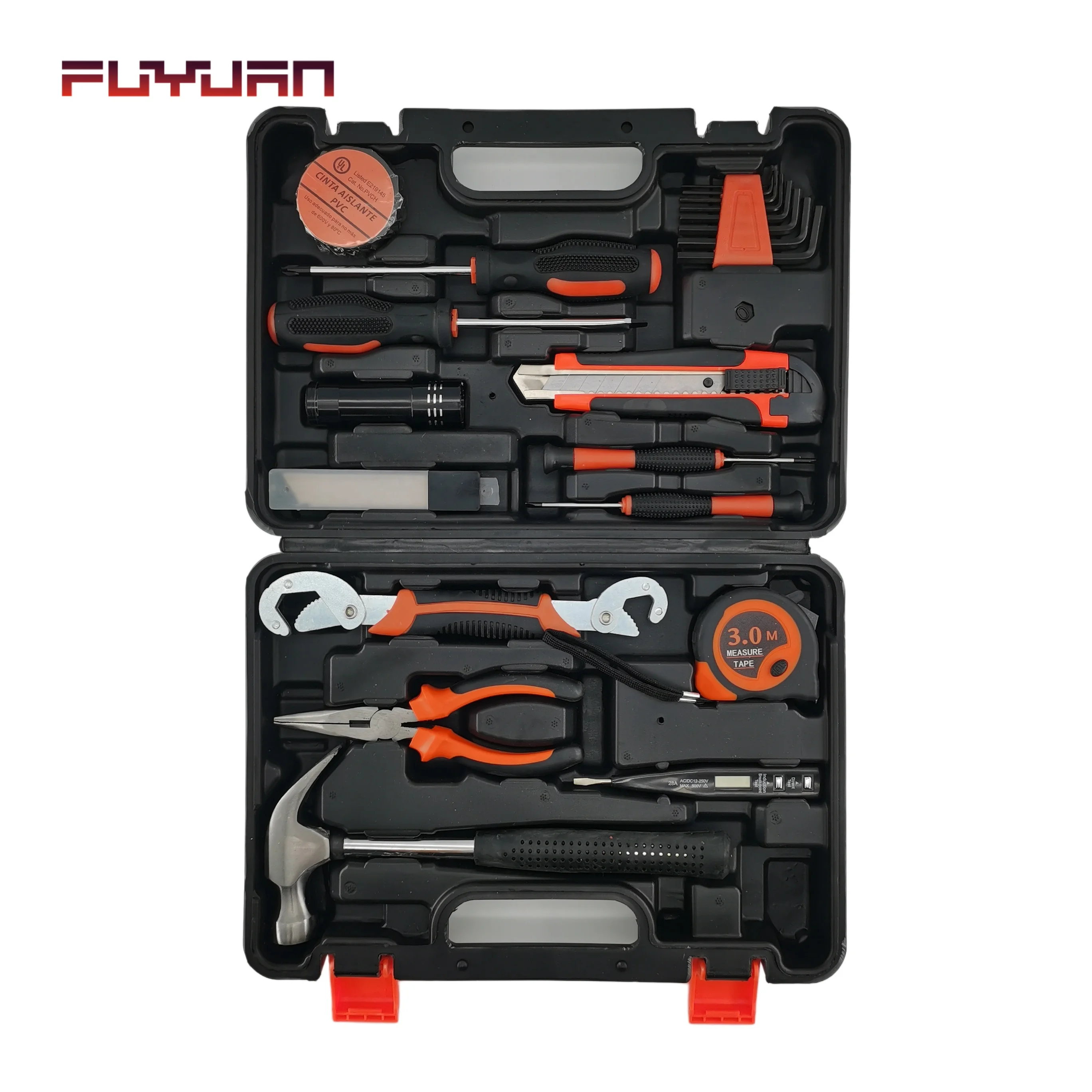 FLYJAN Multifunction 25pcs in 1 Box  Hand Tool Combination Kits Household Tool Box Hand Tool Sets