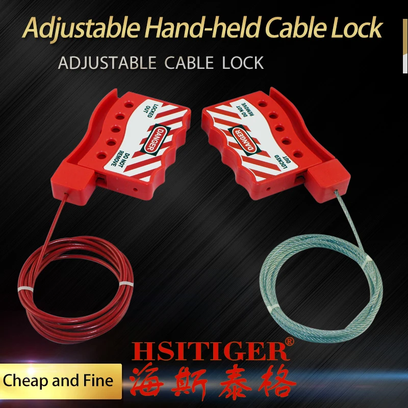 1.8Meter Length Nylon Safety Sheathed Metal Cable Lockout with 3mm Diameter