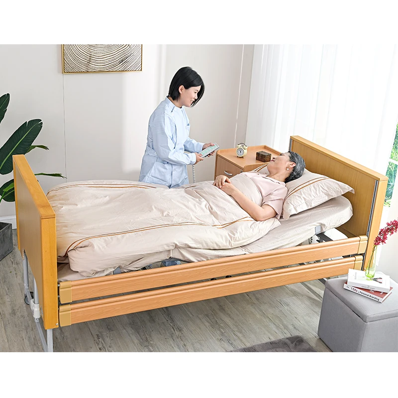 Tecforcare 5 Function Electric electric nursing bed Wooden home care bed addjust hospital medical bed For elderly care