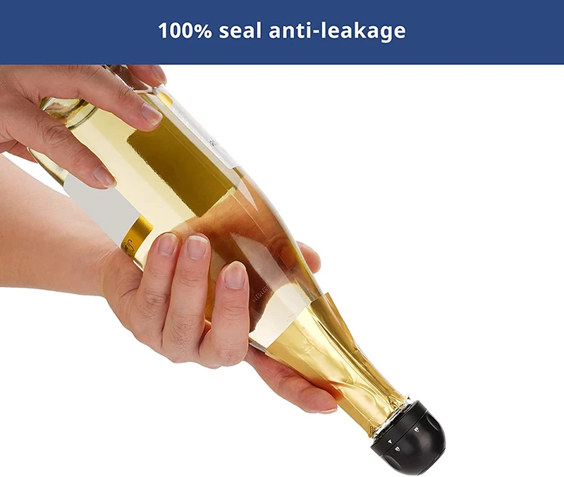 Champagne Stopper Silicone Leak-proof Portable Plastic Mini Wine Stopper Champagne Bottle Sealed Vacuum Stopper for Sparkling