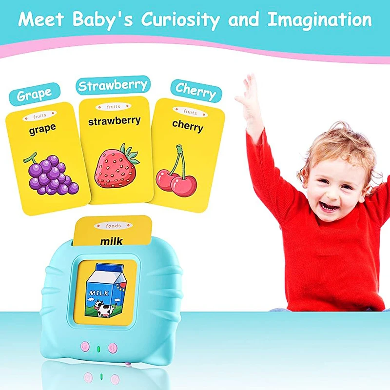 2023 Hot Sale Double Sided 224pcs Words Card Reading Preschool Learning Toys Flash Cards 112pcs Cards Learning Machine