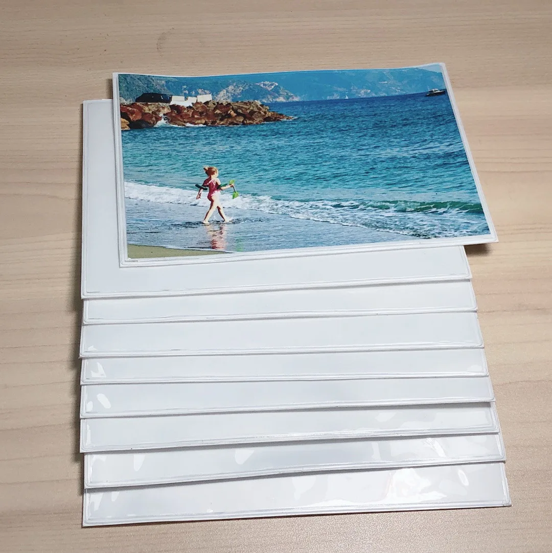 UCI Wholesale Removable Photo Frame New Design Reusable PVC Photo Card Holder Peel and Stick Photo Pocket With Custom