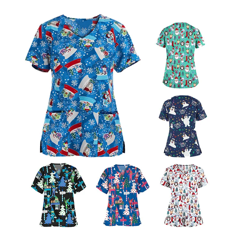 OEM service fashion printing blouse doctor uniform for female