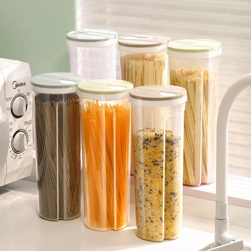 Dry Food Storage Container Kitchen Refrigerator Multigrain Plastic Tank Transparent Sealed Cans Noodle Box Bottle Canisters New