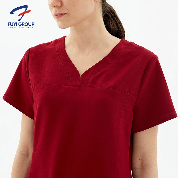 FUYI group best selling customized fashionable surgical suit scrubs nursing uniforms sets nurse uniform