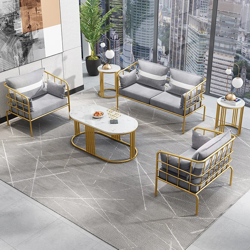 Nordic Beauty Salon Rest Area Leisure Sofa Simple Modern Reception Room Clothing Nail Shop Sofa Coffee Table Combination