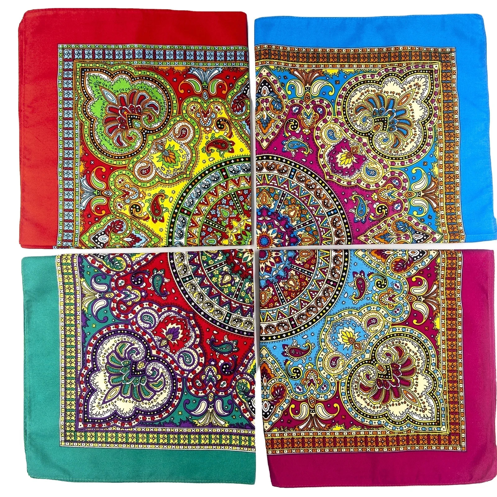 Fanni Ethnic Bandana Square Soft Polyester for Women Factory Price Bulk Wholesale 21inch Adult Outdoor OEM Accept Custom Printed