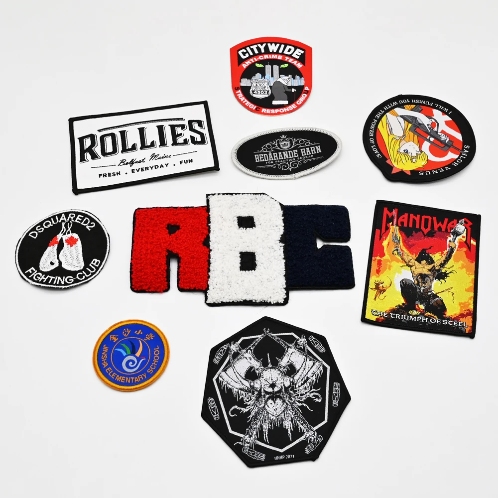 Custom Woven Badges Wholesale Custom Logo Gold Metallic Thread Woven Patches for Clothing