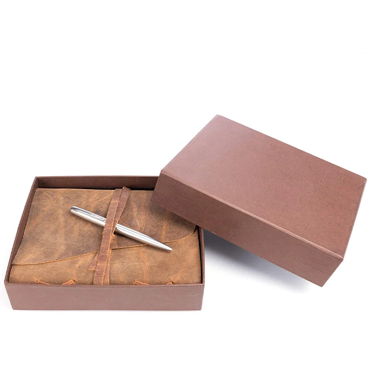 Hot Selling Custom Logo  Business luxury Leather Promotional Notebook Journal Gift Set
