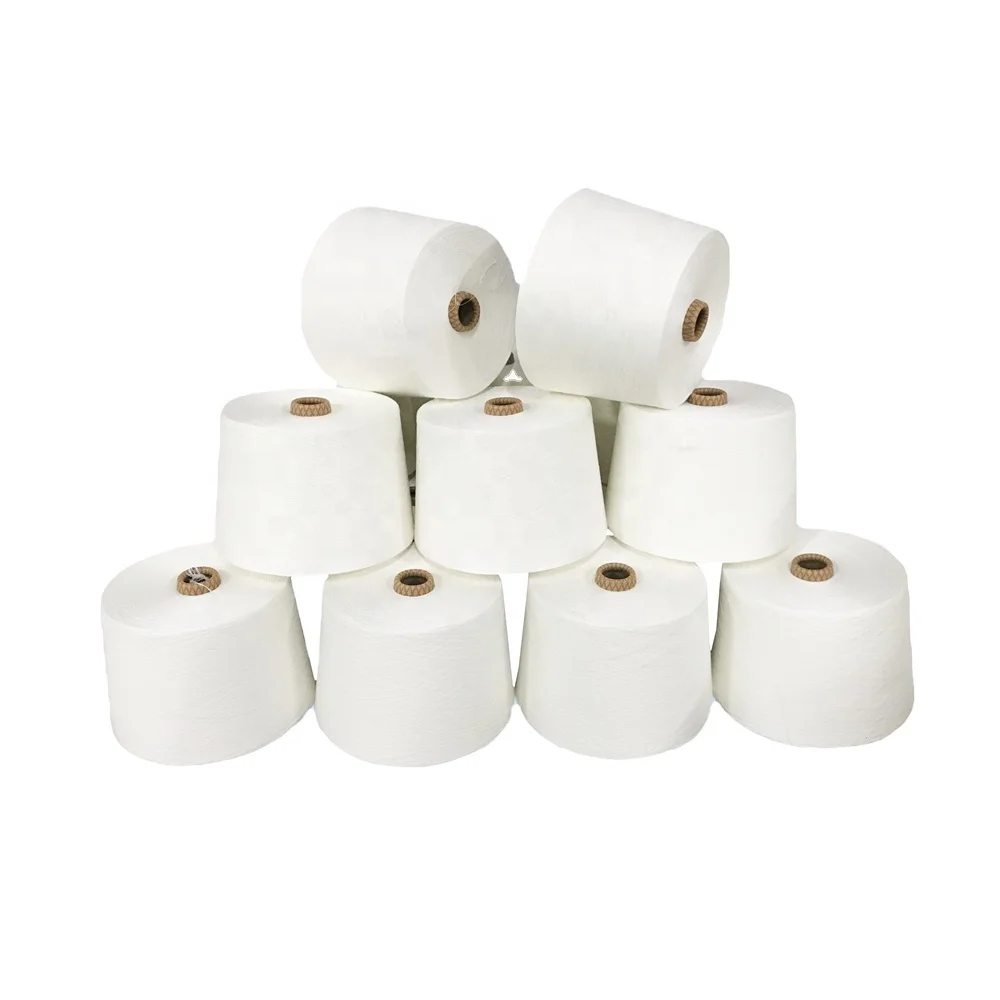 GRS 80% Recycled Polyester 20% Birla Eco-friendly Viscose Siro Compact Blended Cheap Yarn for Knitting and Weaving Raw Yarn