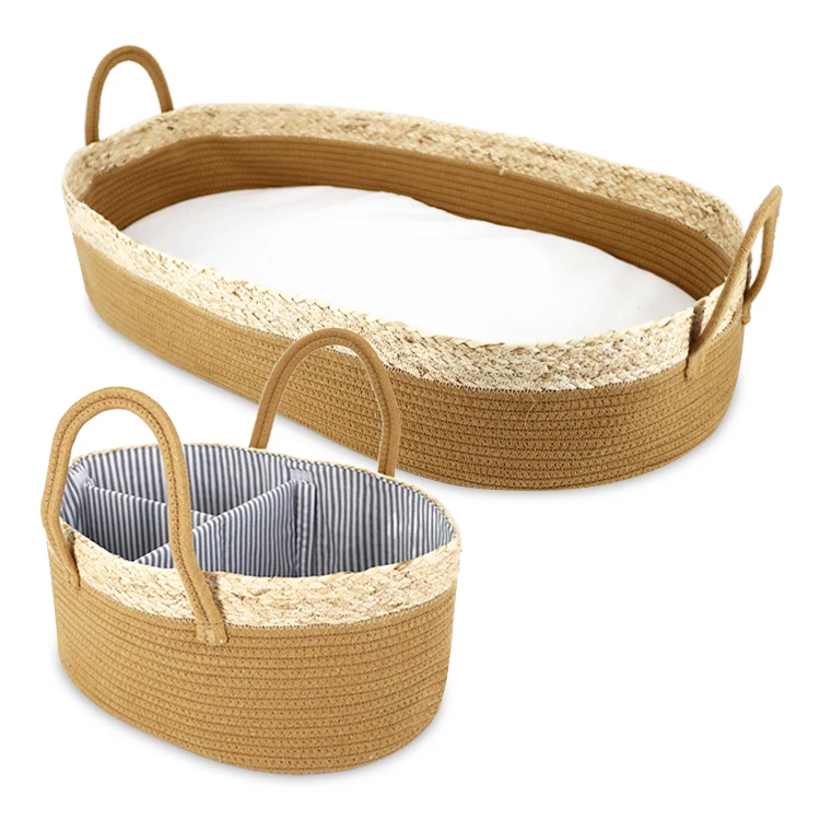 premium oval foldable nursery baby changing basket for the newborns
