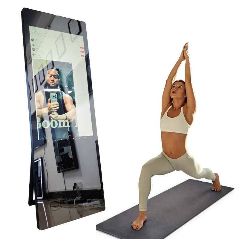 Intelligent Interactive Full Length Led Mirror Smart Touch Screen Gym Wall Workout With Wifi