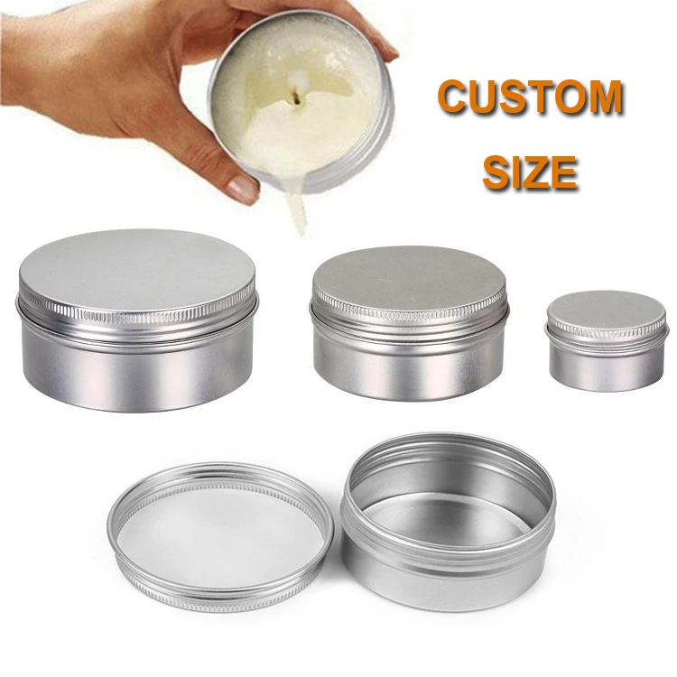 Custom Empty10/15/30/50g Pomade Wax Cream Jar Hair Cream Container Aluminum Candle Tin Can Aluminum Cosmetics Jar With Screw Lid