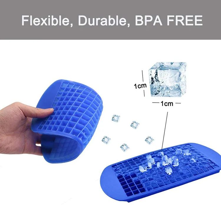 Easy Release Crushed Ice Cube Maker Ice Storage Containers For Bar Party Whiskey Cocktail Silicone Mini Ice Cube Trays 160