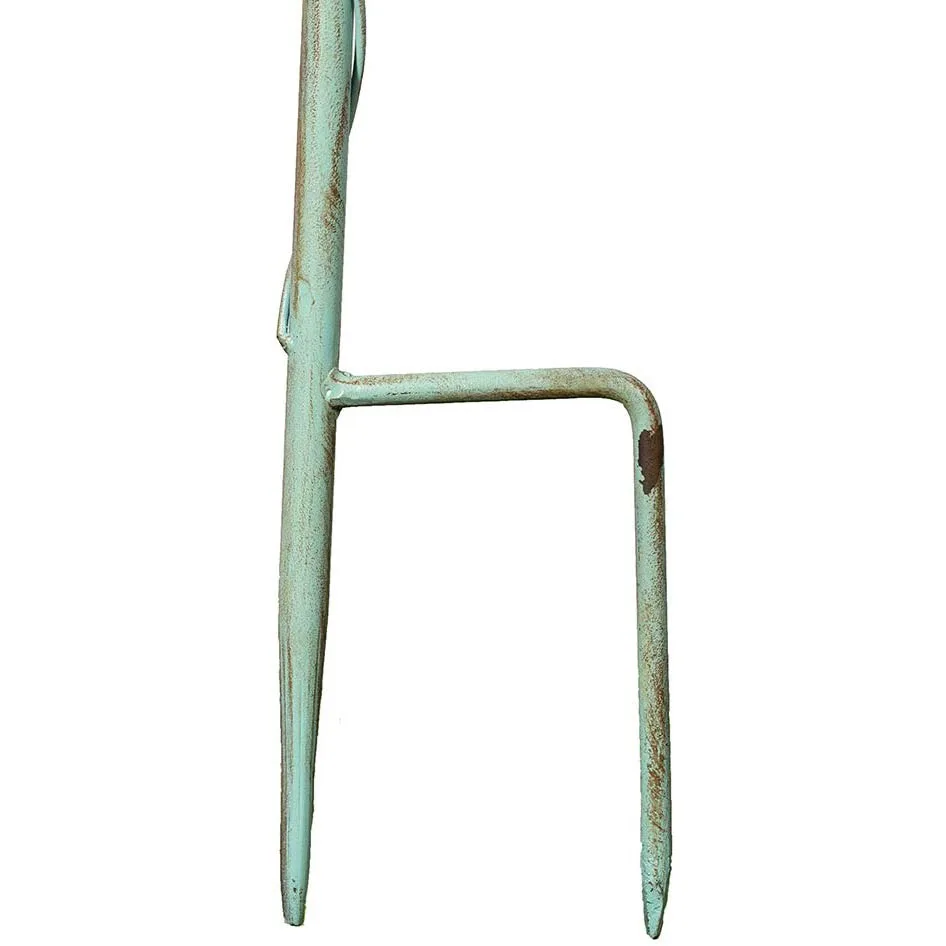 Bird House Stake with Pole for Outside Reclaimed Cast Iron Faucet with Butterfly Distressed Country Garden Metal Stake Decor