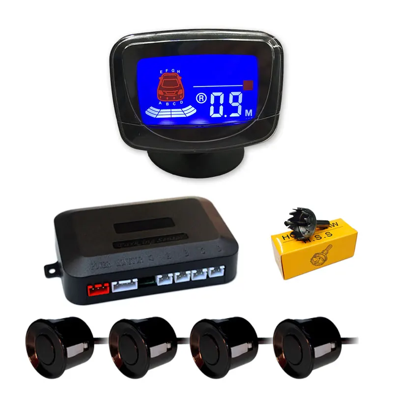 4 Sensors Buzzer 22mm Car Parking Sensor Kit Reverse Backup Radar Sound Alert Indicator Probe System 12V