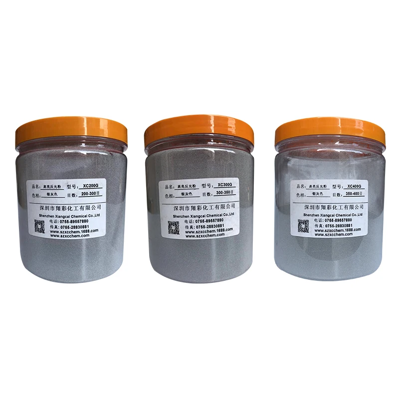 Free Samples Grey reflective powder 1.93 ND reflective power nail pigment XC400H grey reflective glass beads