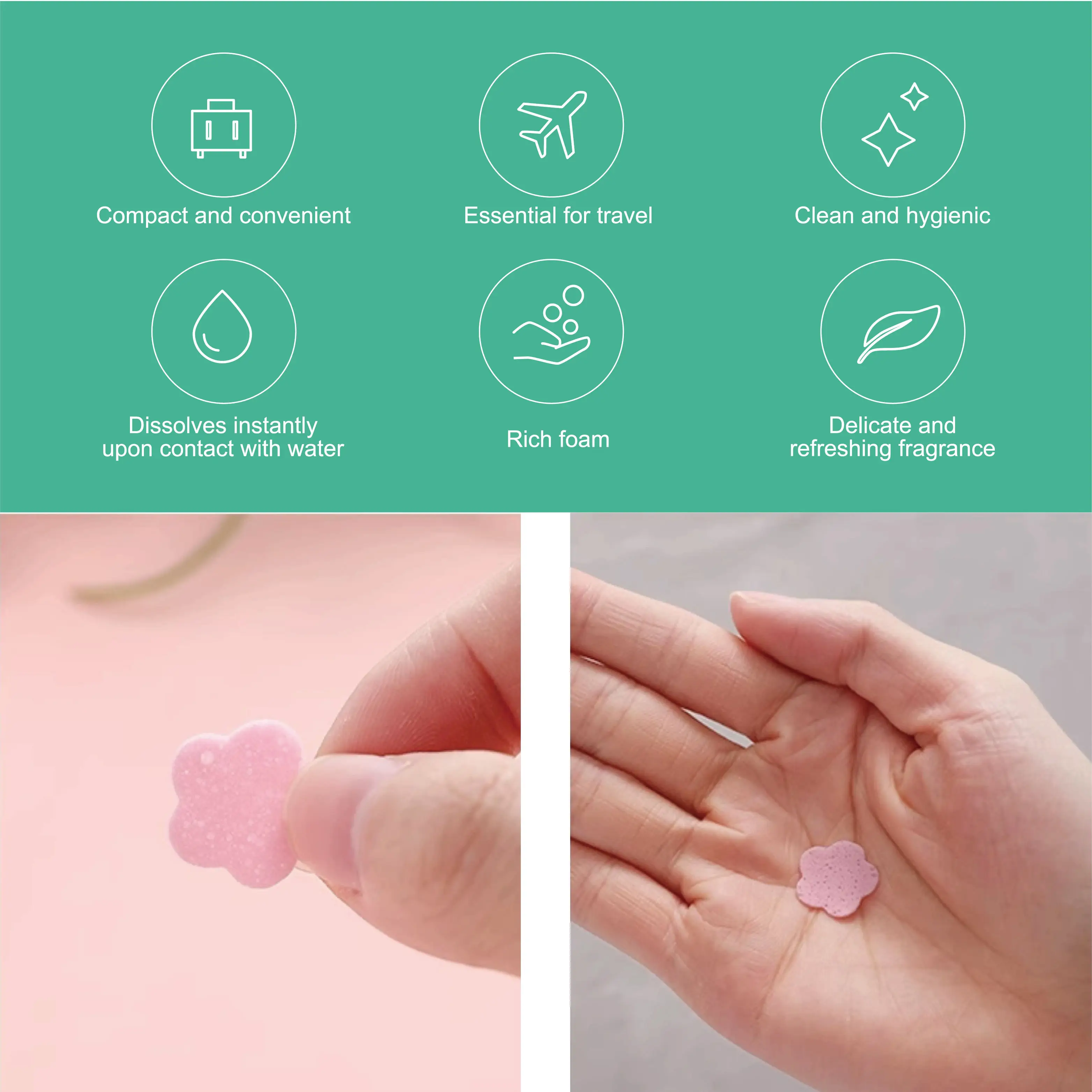 Wholesale Portable Hand Washing Paper Soap Sheets Petal Soap Paper Sheets Petal Confetti Soap Flake