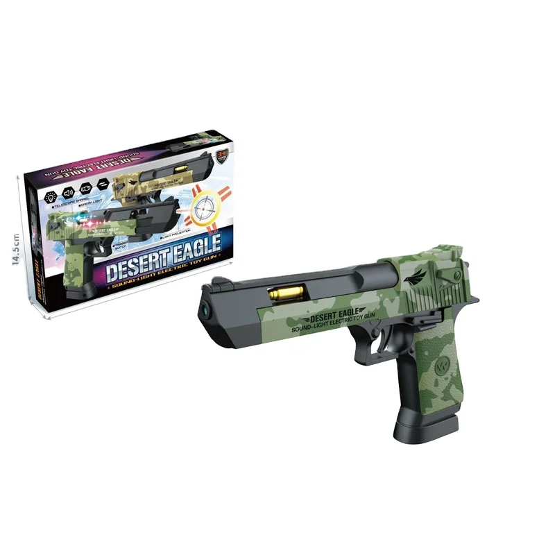 Hot sale light model gun plastic shooting target pistol electric boys battery operated gun children holiday gifts