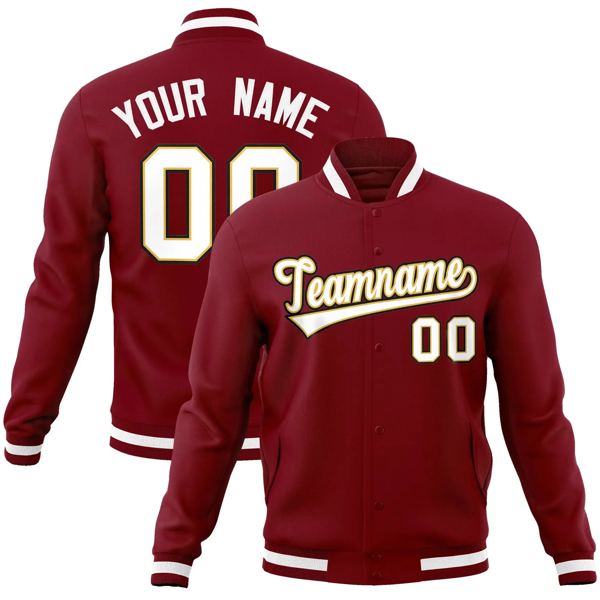 Custom Baseball Jacket Classic Style Cotton Jacket Personalized Team Name Number Logo Sports Uniform