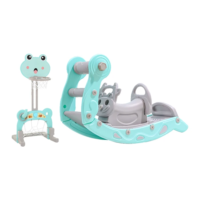 Baby birthday gift early education educational children toy solid wood production amphibious music rocking horse plush toy