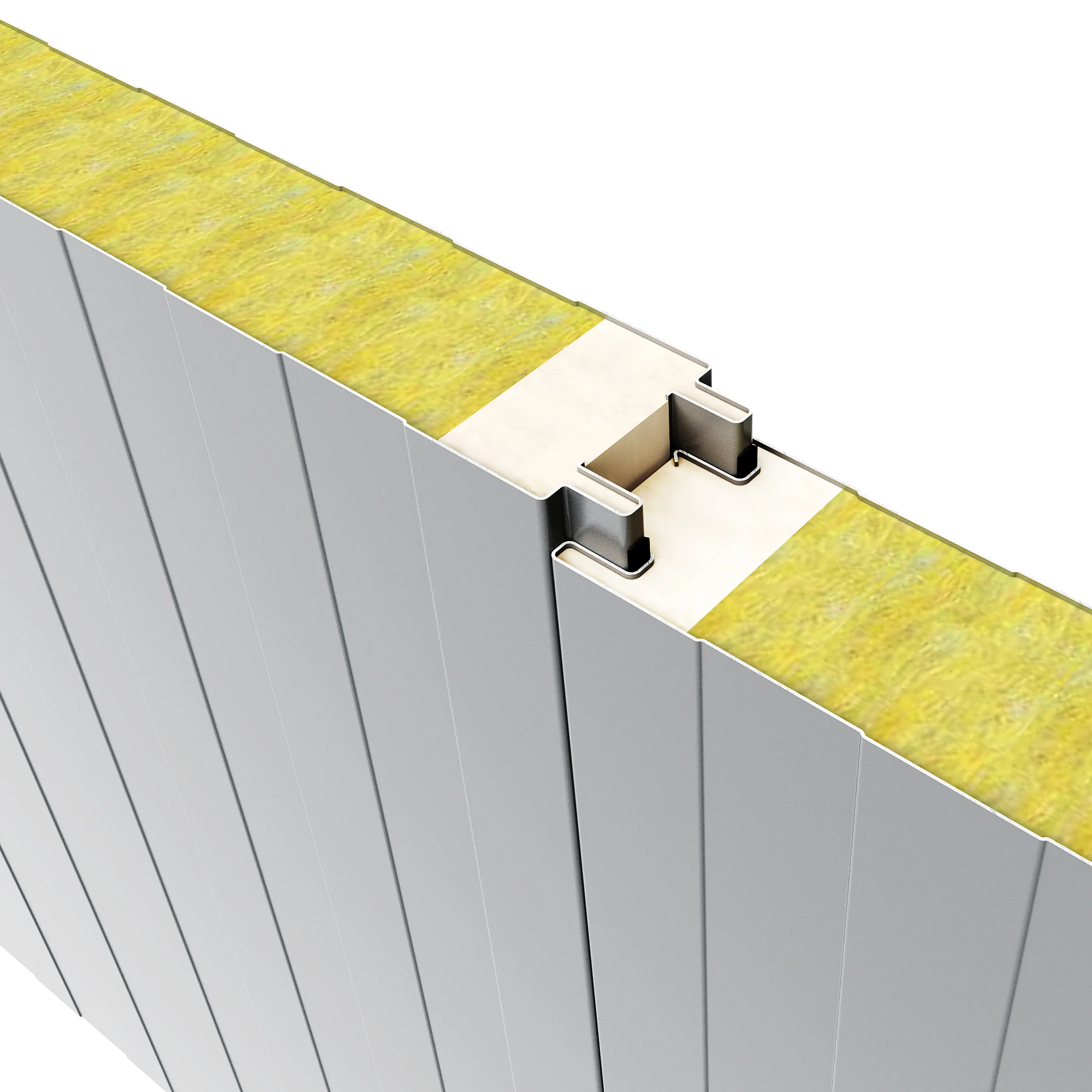50mm Rock Wool 0.5mm Galvanized Sheet Fireproof Grade A1 Sandwich Panels