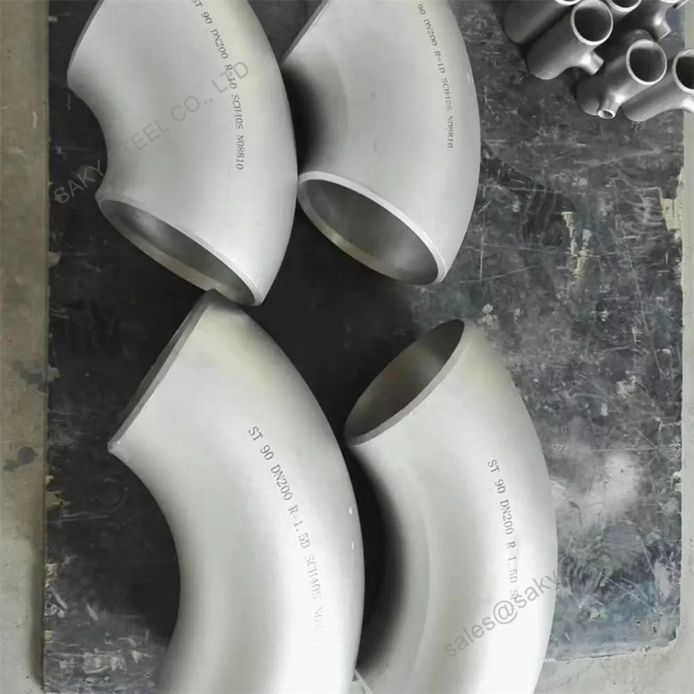 butt welded aluminum pipe fittings 2.5 inch sch40s Al 7075 aluminium alloy 90 degree elbow pipe