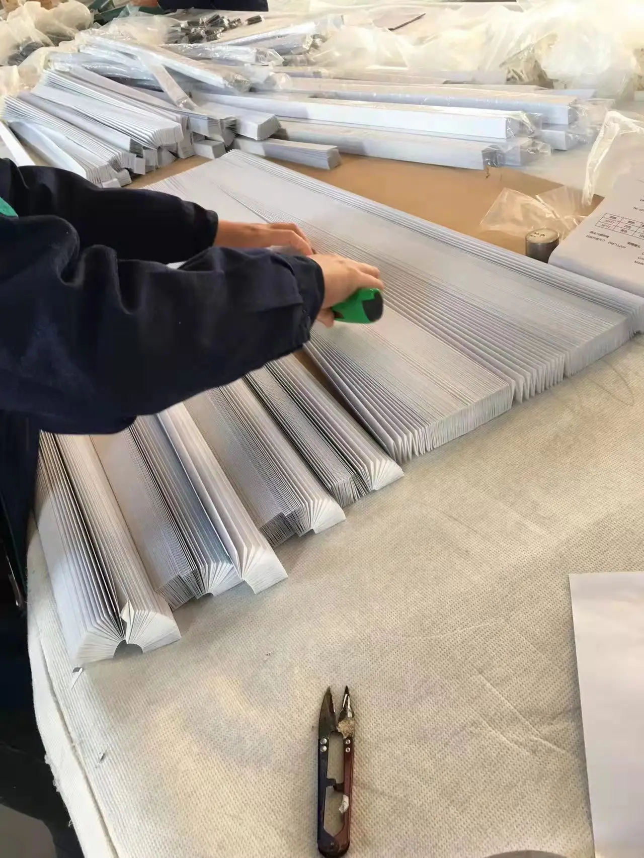 Temporary One Time White Pleated Paper Shades for Indoor Window Covers