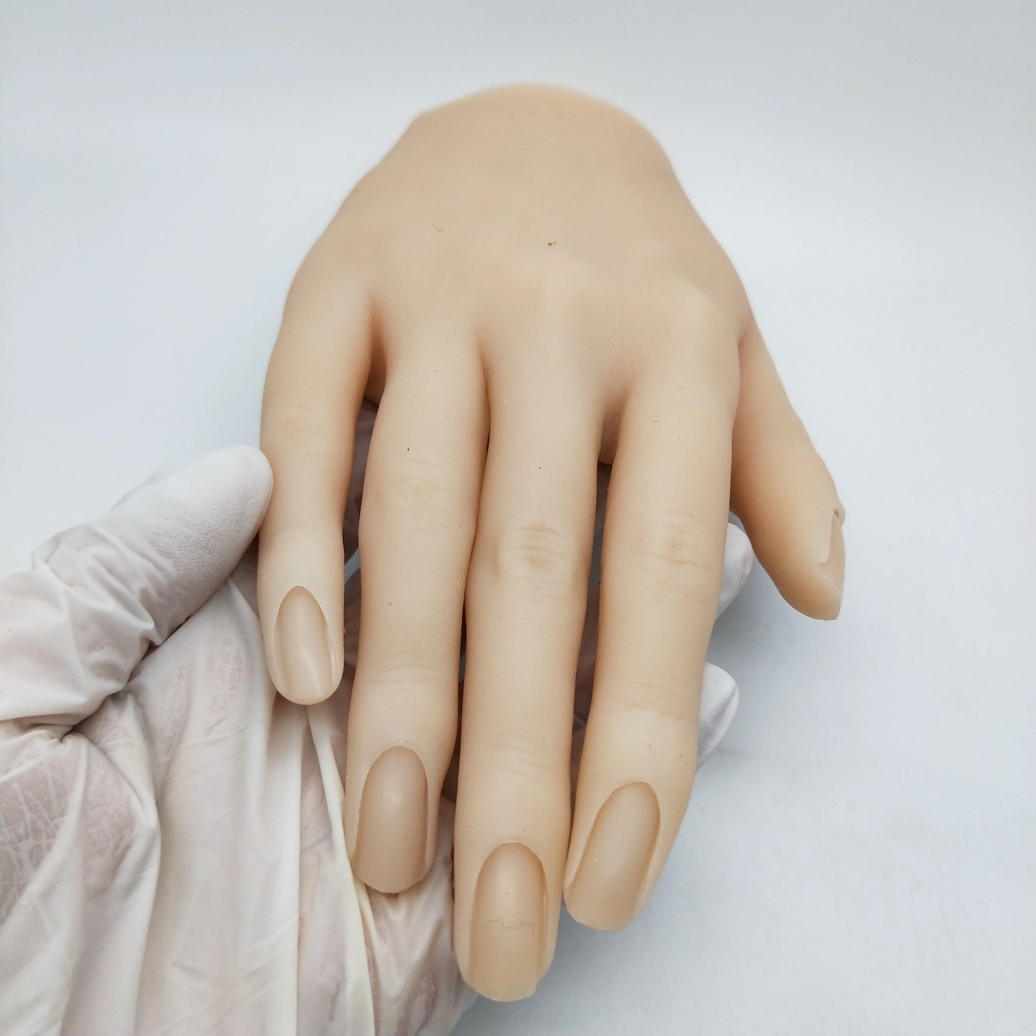 White Skin Movable Female Finger For Nails Practice Silicon Hand Model