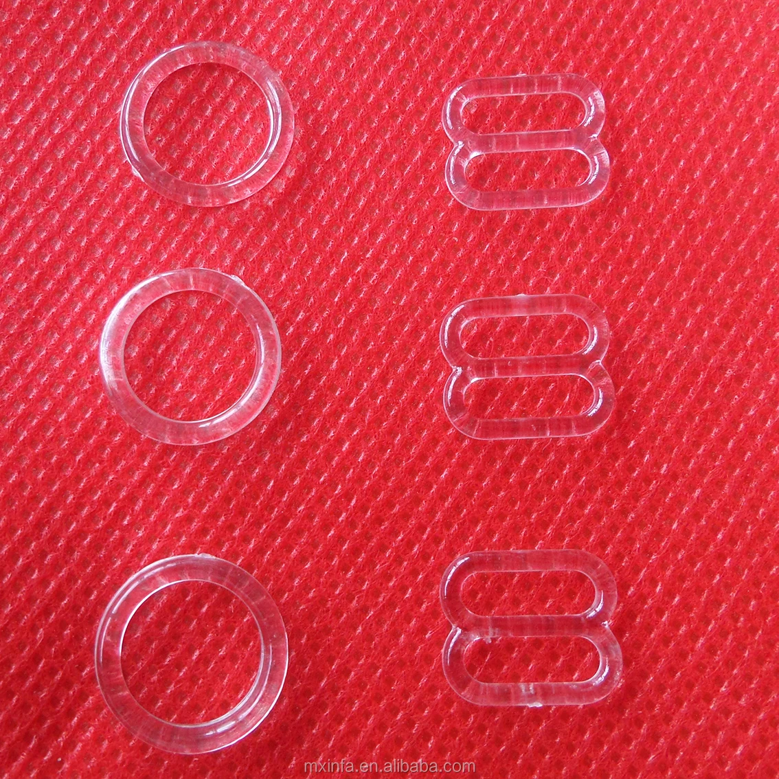 Plastic Bra Ring and Slider Transparent Clear Underwear Clothing Charm Pendant Underwear Accessories Underwear Satin Bow Ribbon