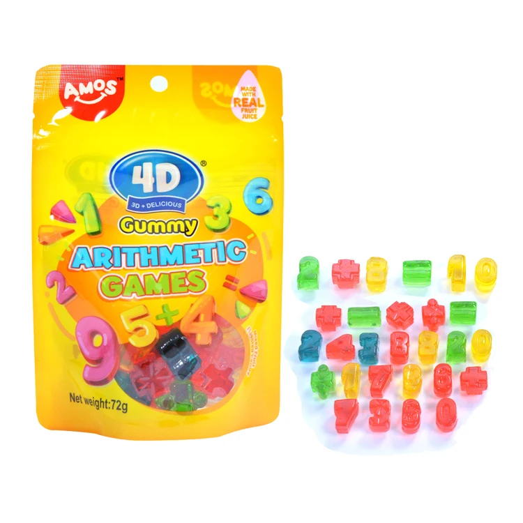 Amos Arithmetic Games Gummy Candy Fruit Flavor Bulk Energy Gummy Child Snack