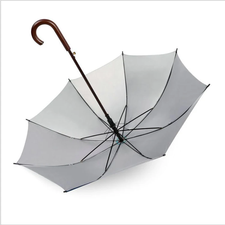 Standard 23 Inches Wooden Handle Walking Long Stick Umbrella
