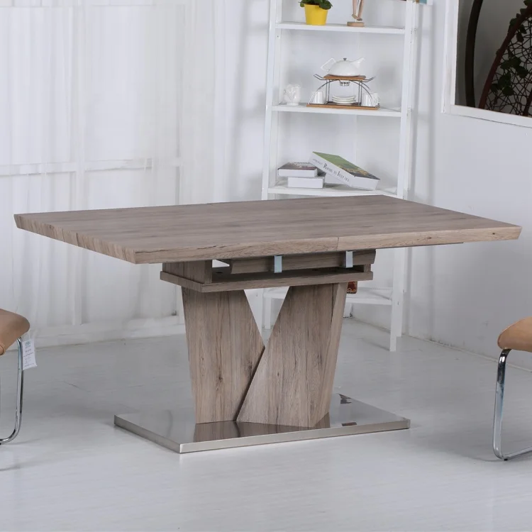 China modern contemporary home furniture extendable MDF wooden dining table