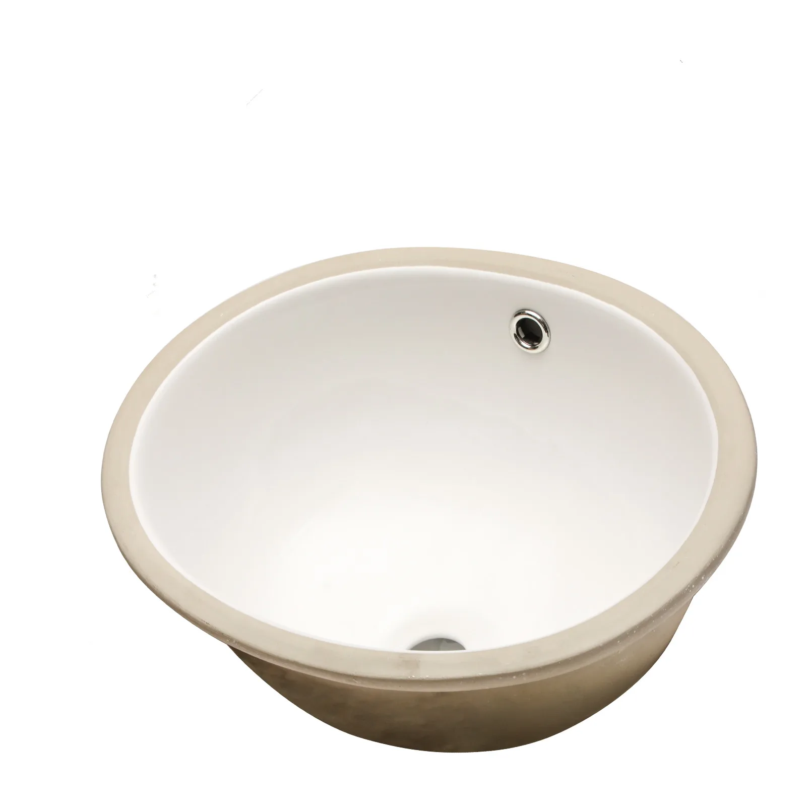 16.5 Inch Ceramic Washbasin Sinking Single Bowl Small Household Under Counter Simple Oval Shaped White Bathroom Ceramic Sink