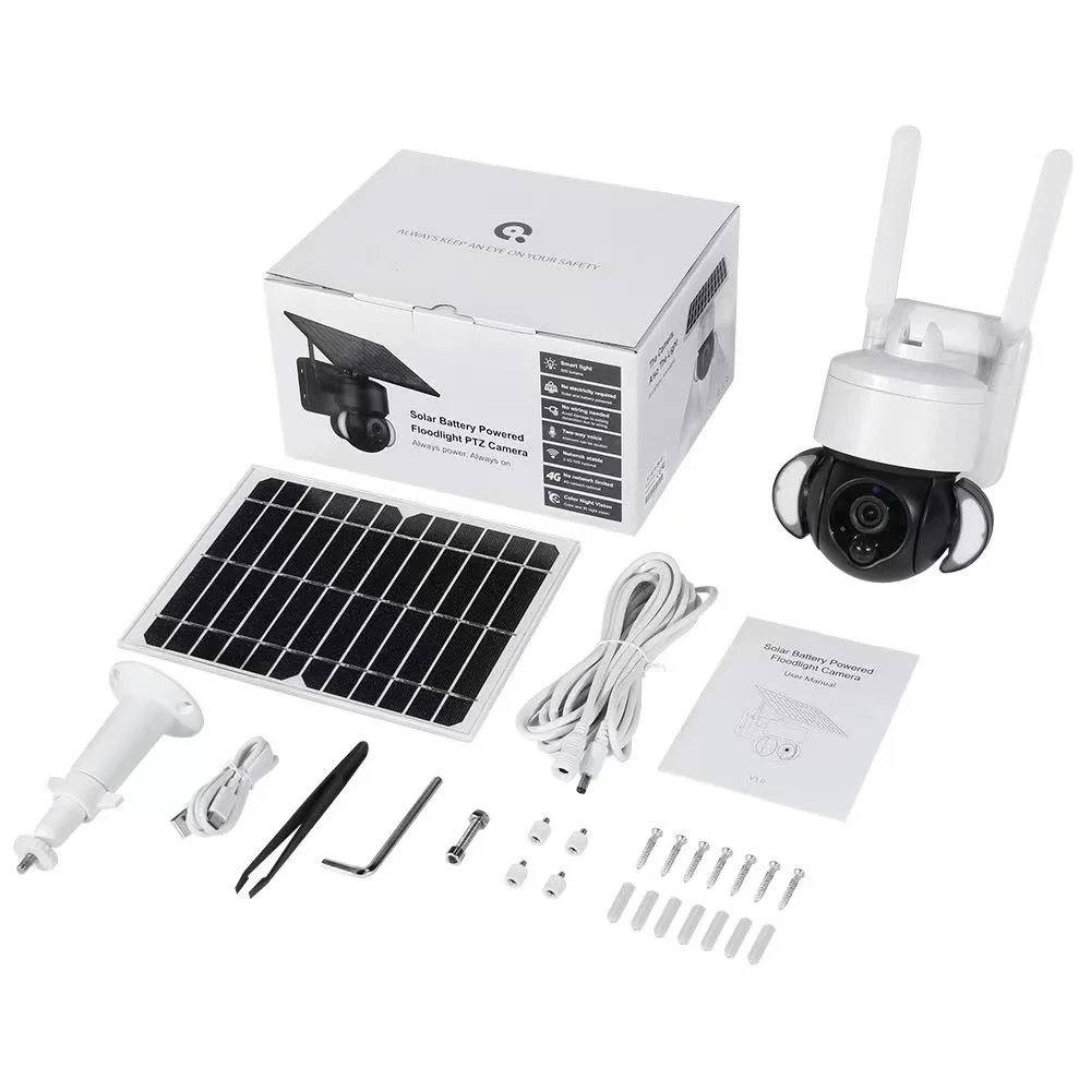 IP-камера Tuya smart life уличная с солнечной панелью 1080p 4G 5 Вт