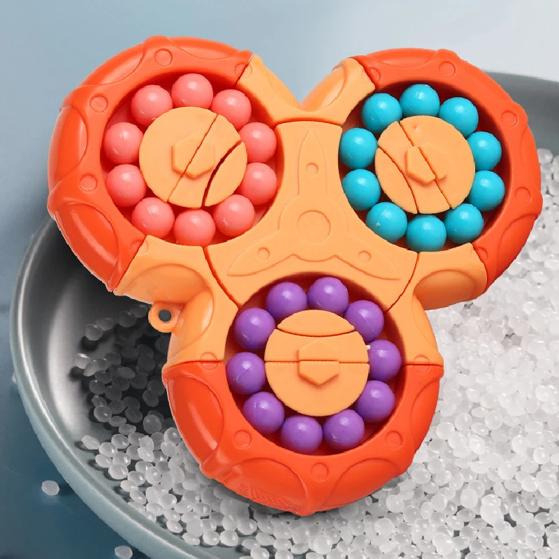 Wholesale Unique puzzle Finger Spinners Toys Cube Rotating Magic colorful Bean cube toy for children