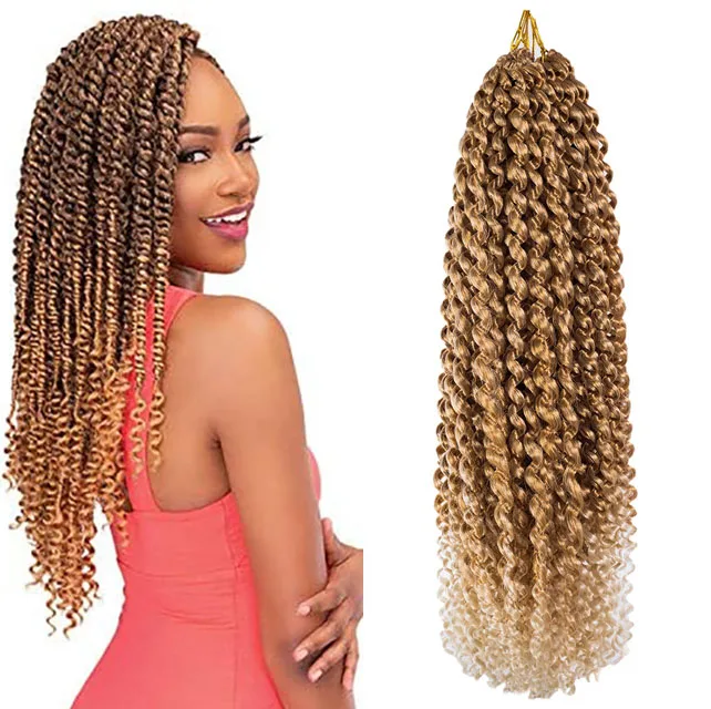High Quality 18 Inch Passion Twist Hair Water Wave Crochet Hair Passion Twist Braids Synthetic Hair Extension