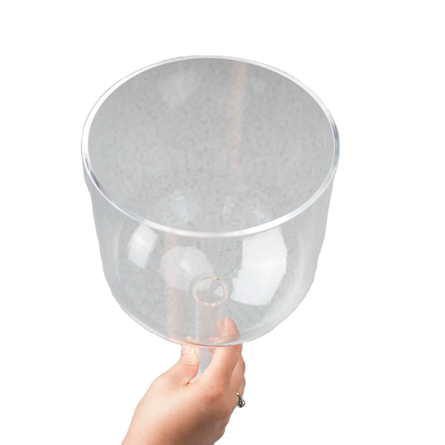 Rinchant High Quality Chakra Tuned 528hz Clear Crystal Hand Held Singing Bowl