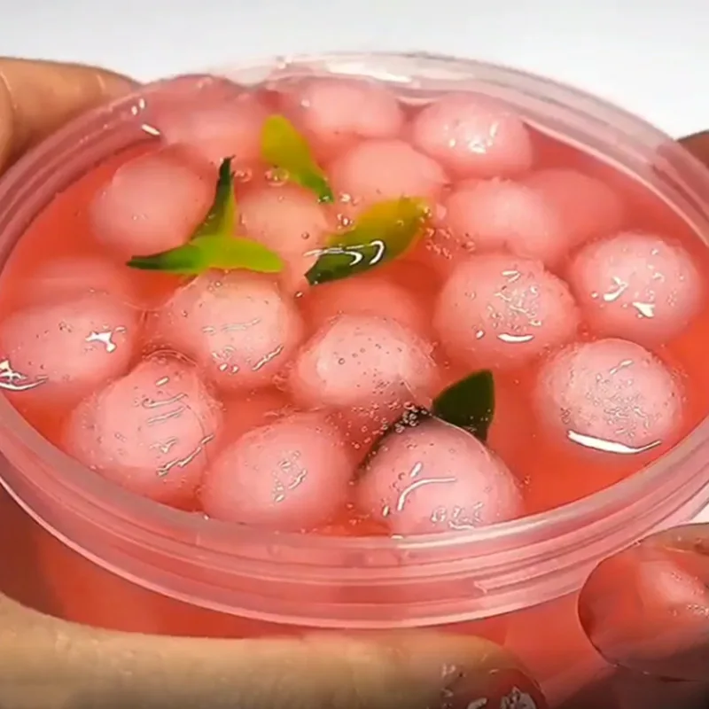 red ball delicious food accessories slime toys cherry crystal slime toys