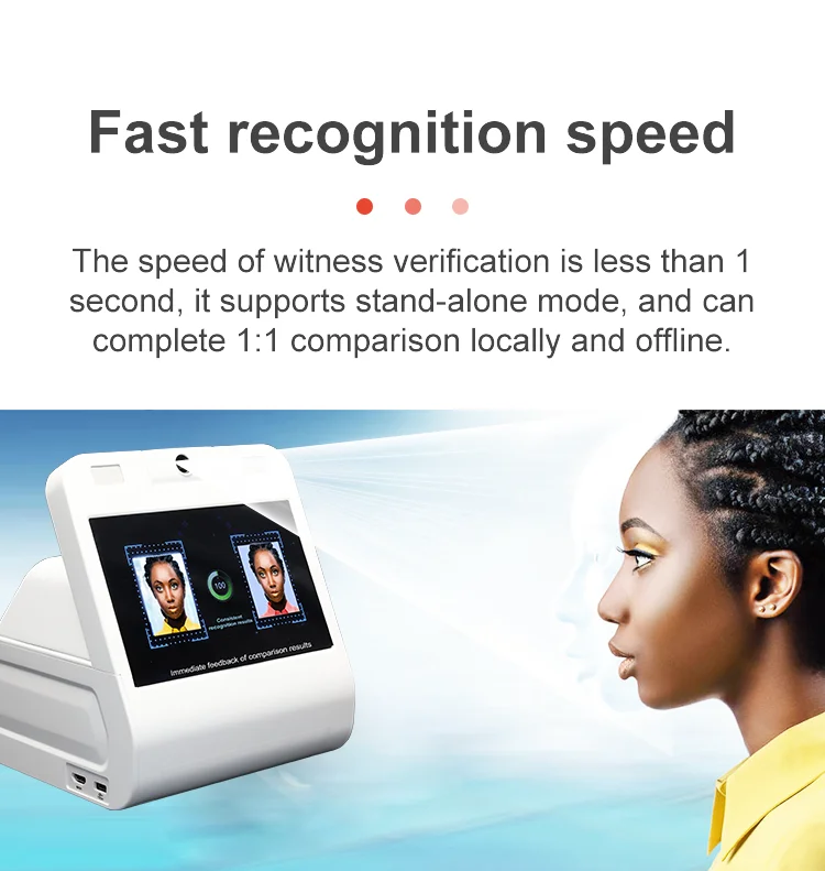 ID card Face verification use facial recognition biometrics scanner and identifier identity facial recognition scanner