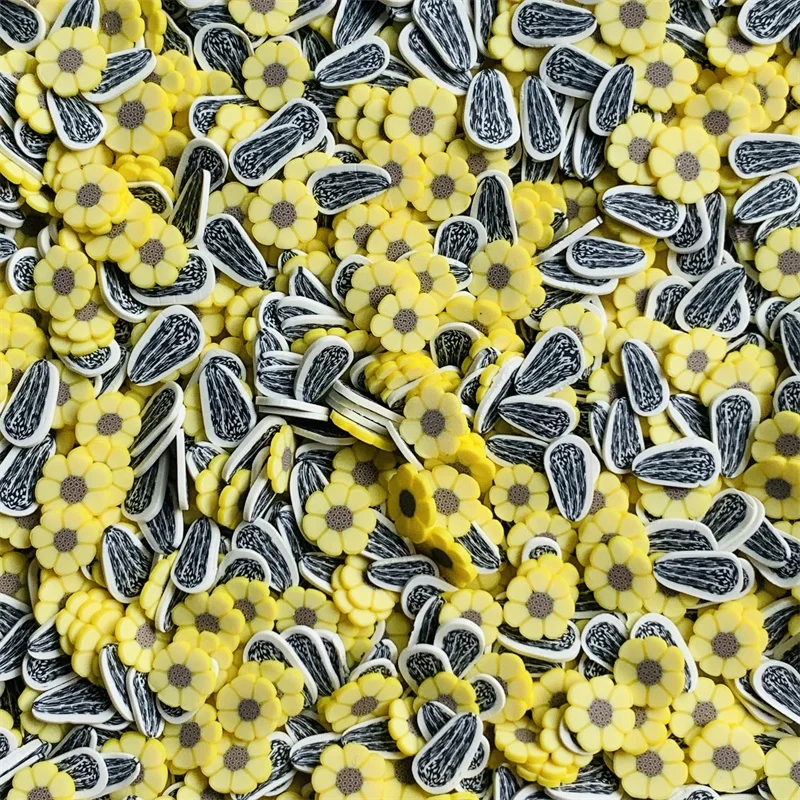 500g/bag Polymer Clay Sunflower Slice with Melon Seeds Clay Sprinkles Love Confetti For DIY Crafts Making