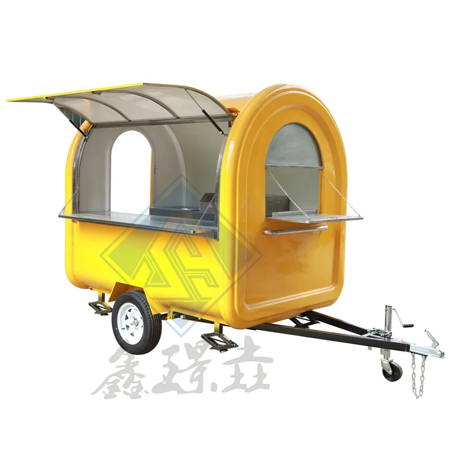 3 meters Customized pizza service trailer / mobile food truck with pizza oven