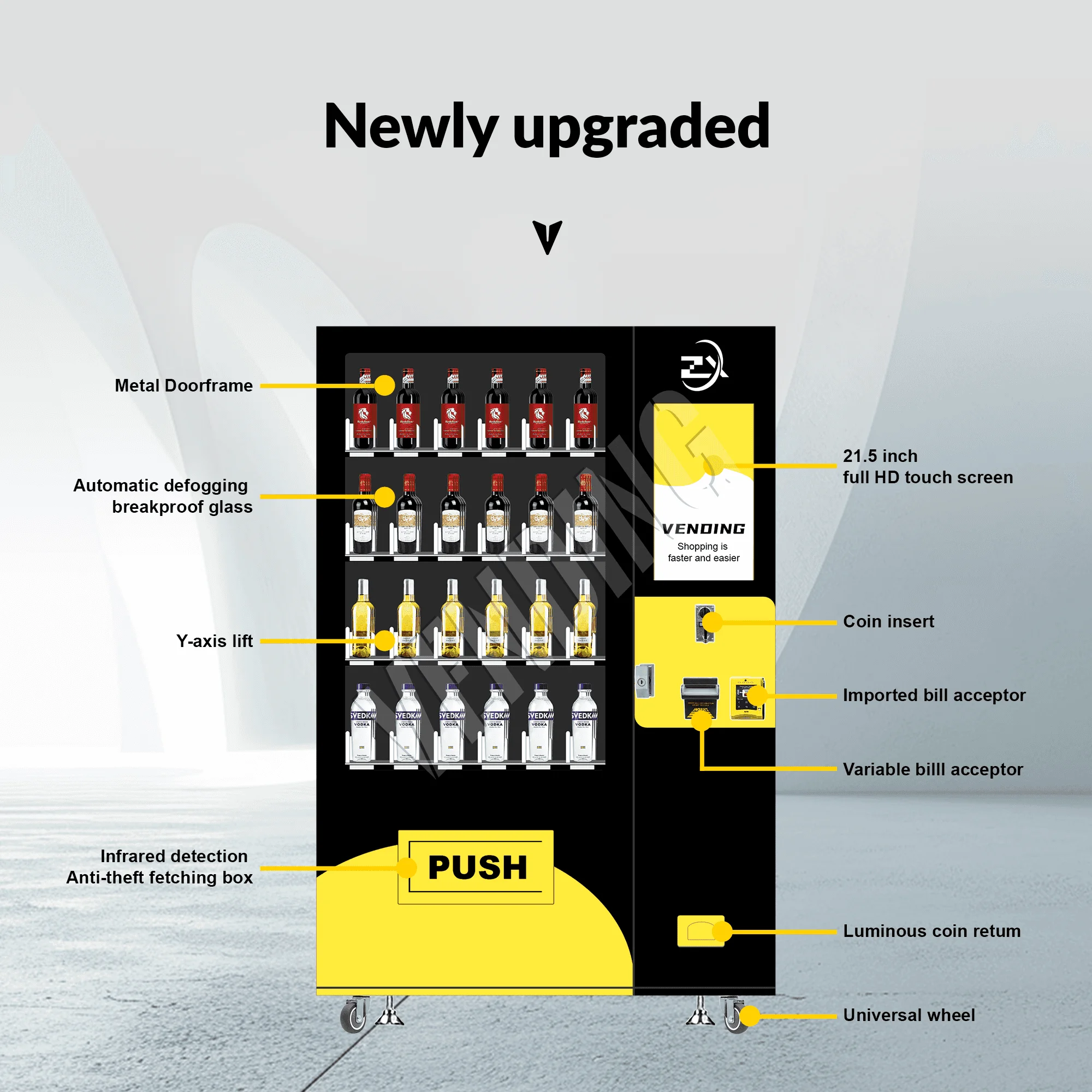 ZXvending Red Wine Vending Machine Beer Wine Bottle Vending Machine With Elevator Alcohol Vending Machine